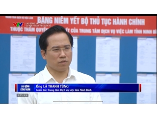 Phóng sự của Đài truyền hình Việt Nam VTV1 về phiên Giao dịch việc làm Online kết nối 06 Tỉnh ngày 18 08 0225 tại Trung tâm dịch vụ việc làm Ninh Bình