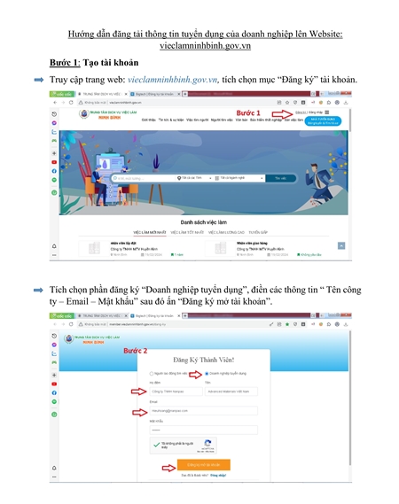 Hướng dẫn doanh nghiệp đăng thông báo tuyển dụng người lao động Việt Nam vào các vị trí dự kiến tuyển dụng người lao động nước ngoài theo quy định tại Nghị định 152 2020 NĐ-CP và Nghị định 70 2023 NĐ-CP
